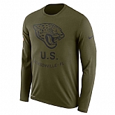 Men's Jacksonville Jaguars Nike Salute to Service Sideline Legend Performance Long Sleeve T-Shirt Olive,baseball caps,new era cap wholesale,wholesale hats